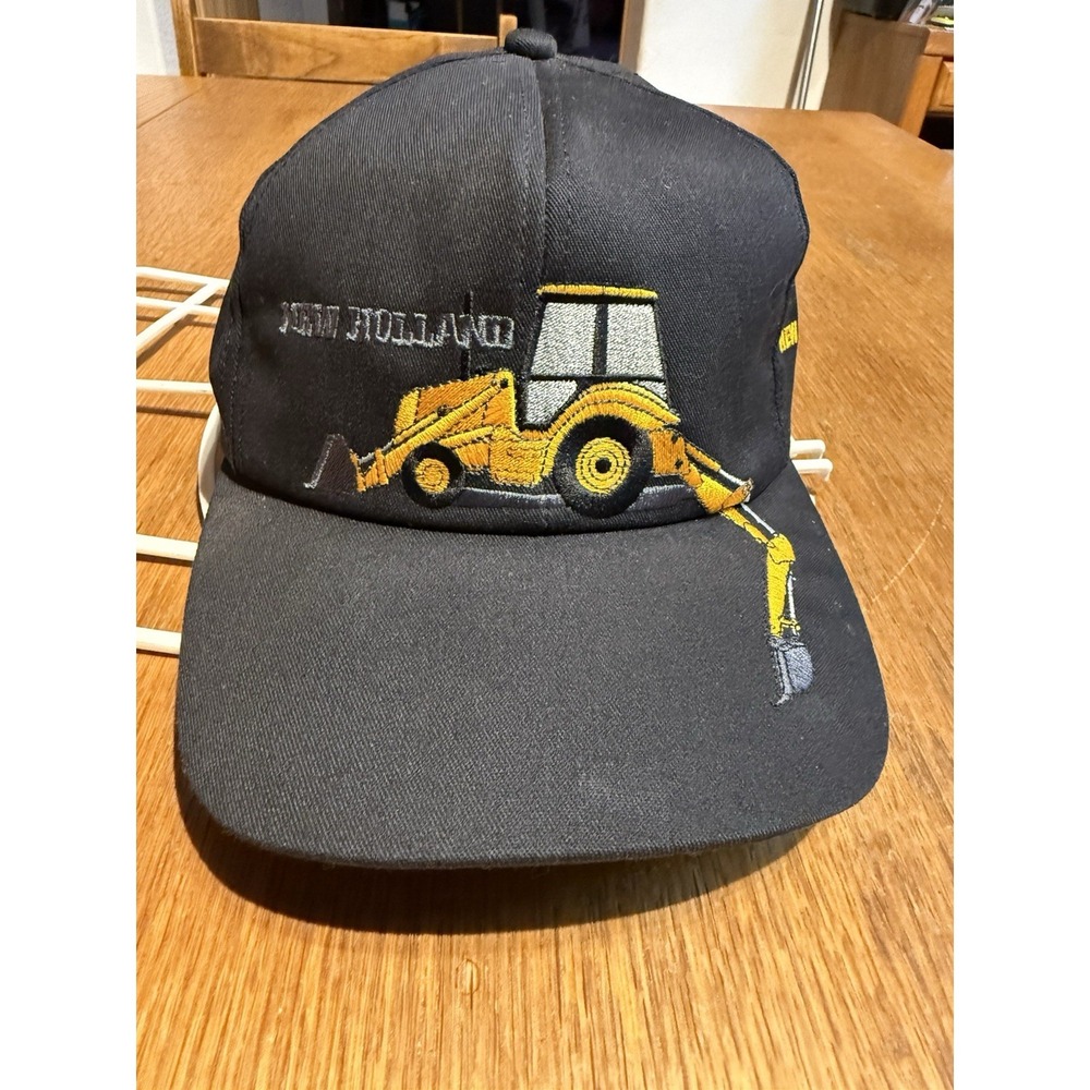 Vintage New Holland Agriculture Patch K Products Black‎ SnapBack Trucker Hat Cap